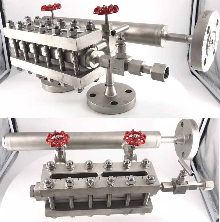 450C Bicolor 2000mm Glass Level Gauge Steam Boiler Water Level Sight Glass