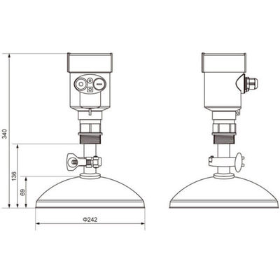 Explosion Proof Solid 240℃ Radar Level Gauge Non Contact Type Radar Level Transmitter