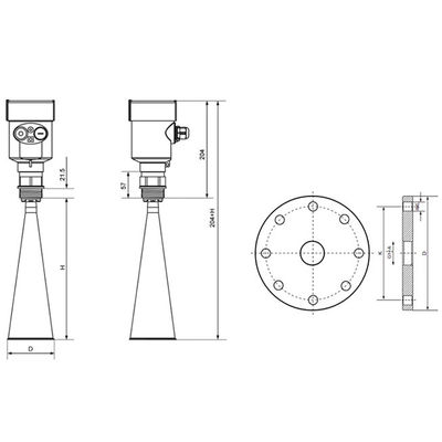 Explosion Proof Powder Granule Block 20m Radar Level Transmitter